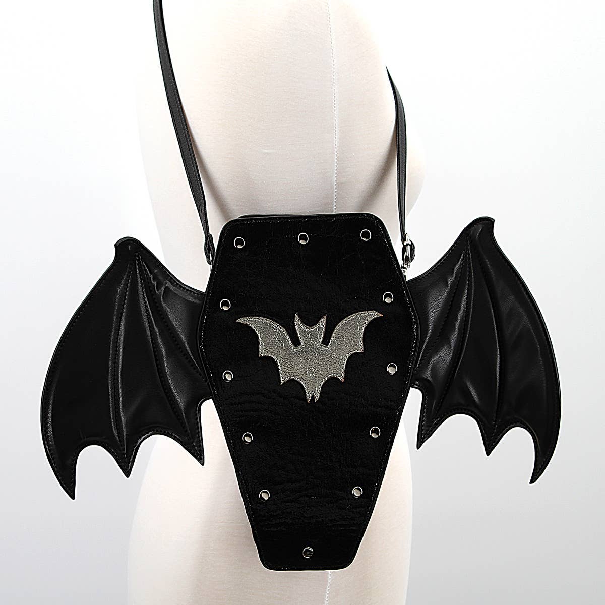 Bat Coffin Backpack in Vinyl