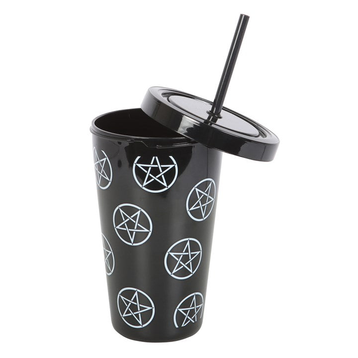 Pentagram Plastic Tumbler & Straw