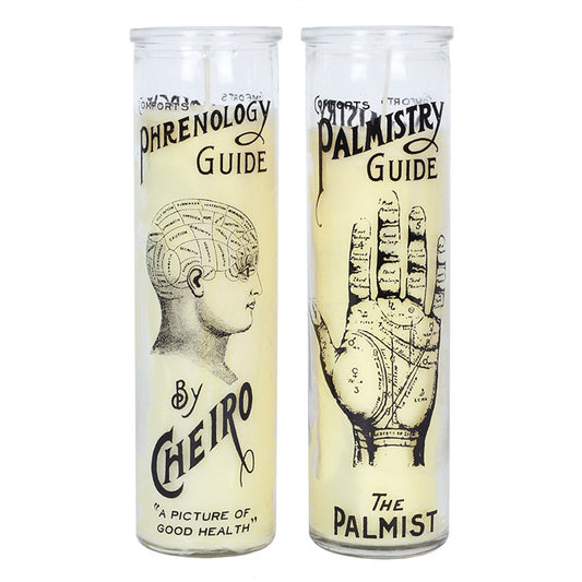 Phrenology and Palmistry Glass Candles