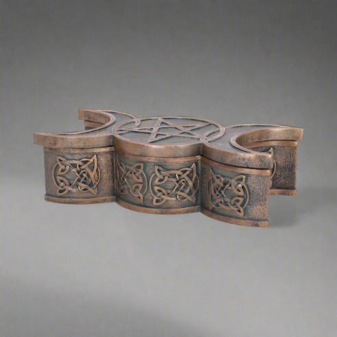 Triple Moon Bronze Trinket Box