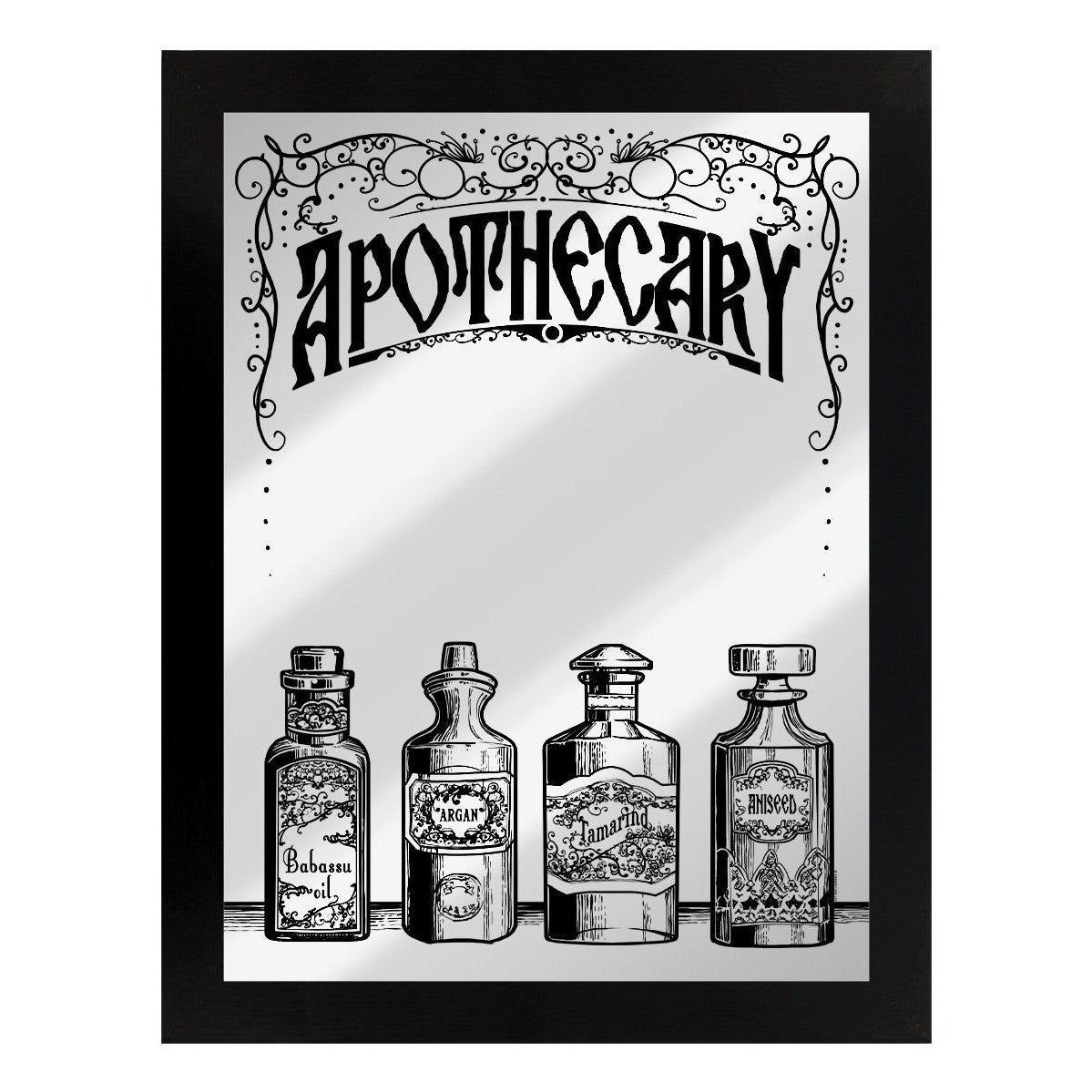 Framed Apothecary Mirrored Tin Sign