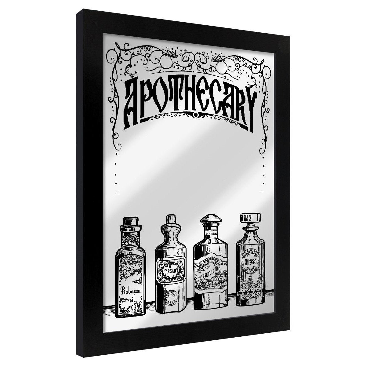 Framed Apothecary Mirrored Tin Sign