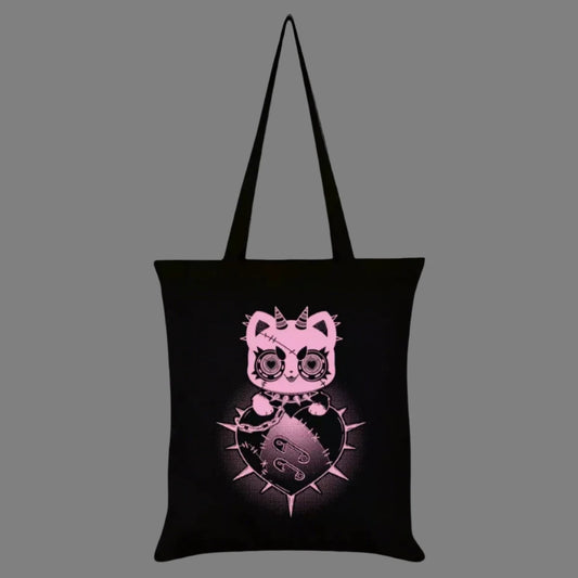 Cosmic Boop Cute and Pointy Black Tote Bag