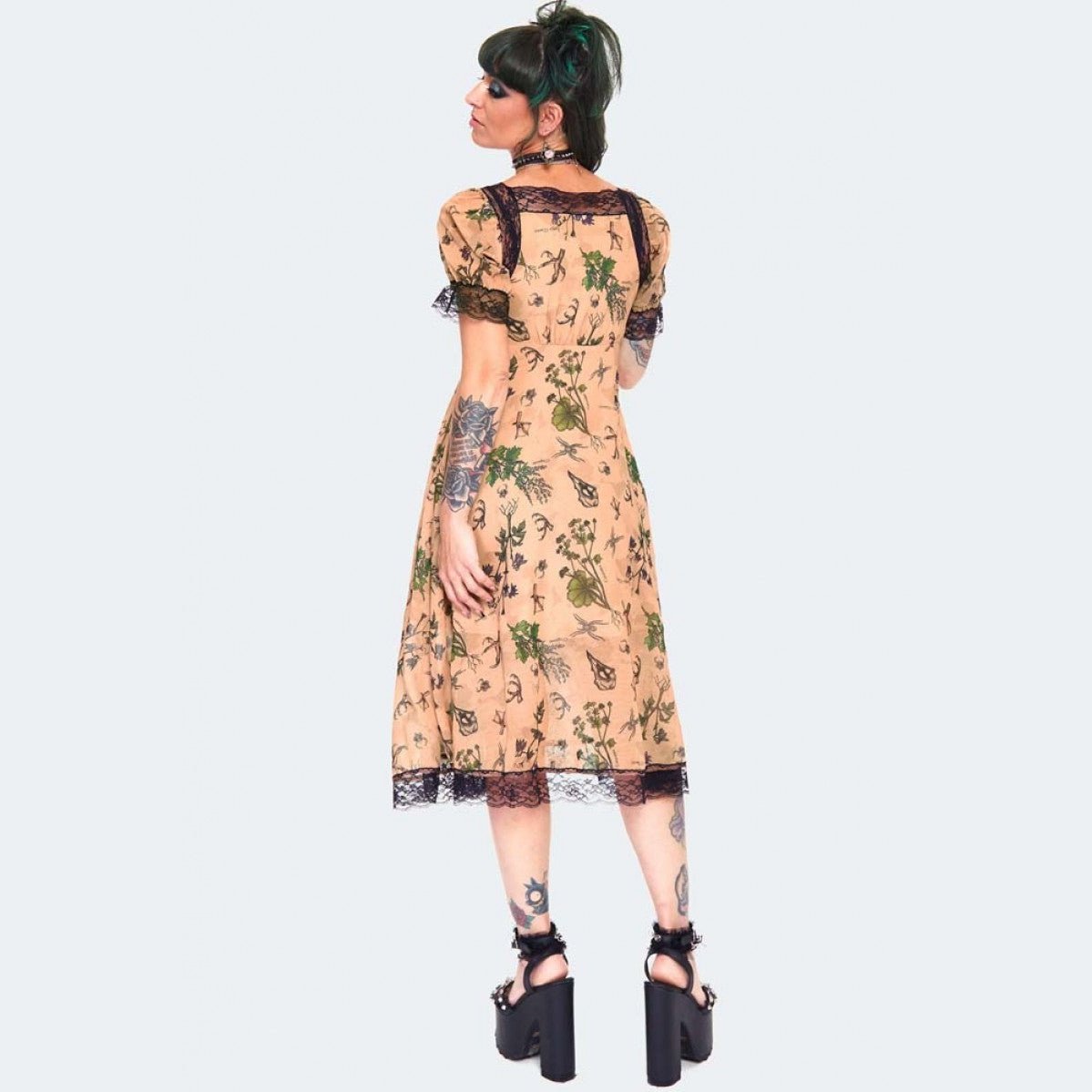 Apothecary Print Midi Dress