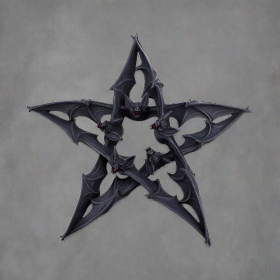 Dark Colony Bat Pentagram Wall Plaque 33cm