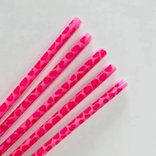 Re-usable Animal Print Themed Straws