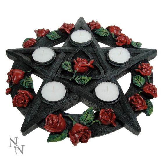 Pentagram Rose Tealight Holder 29.5cm