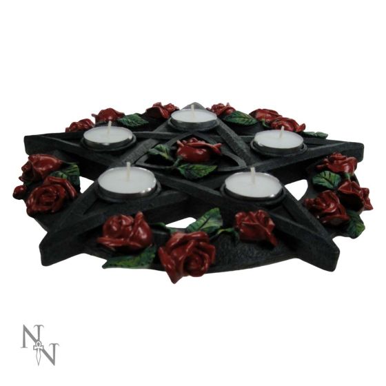 Pentagram Rose Tealight Holder 29.5cm