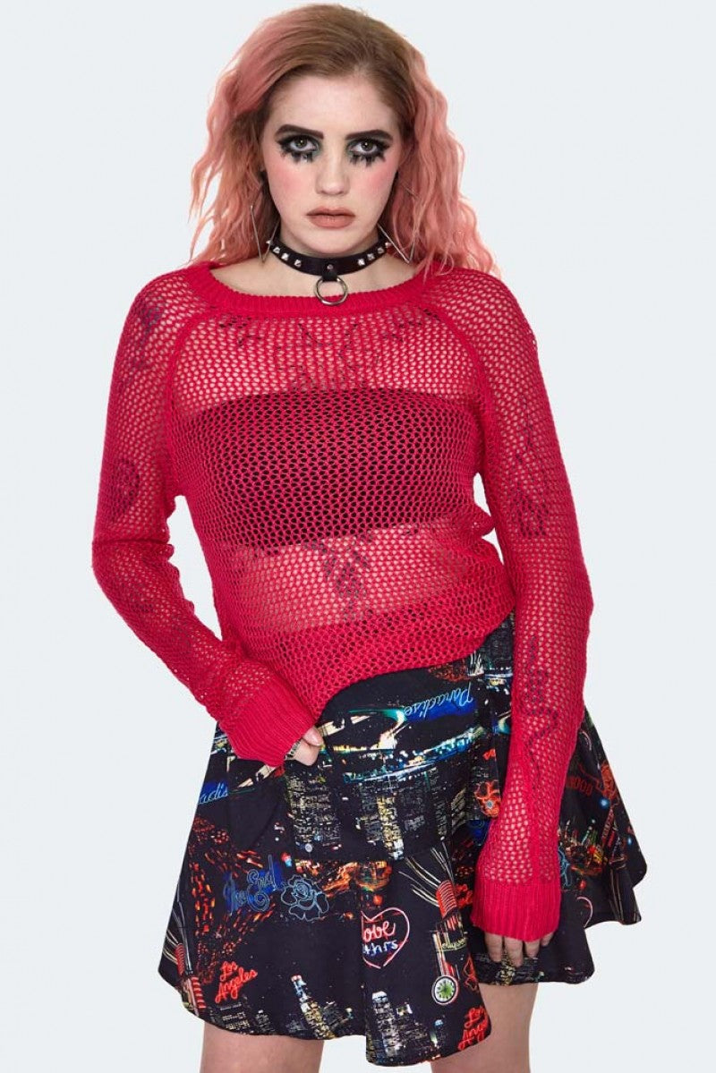 Pink Mesh Jumper