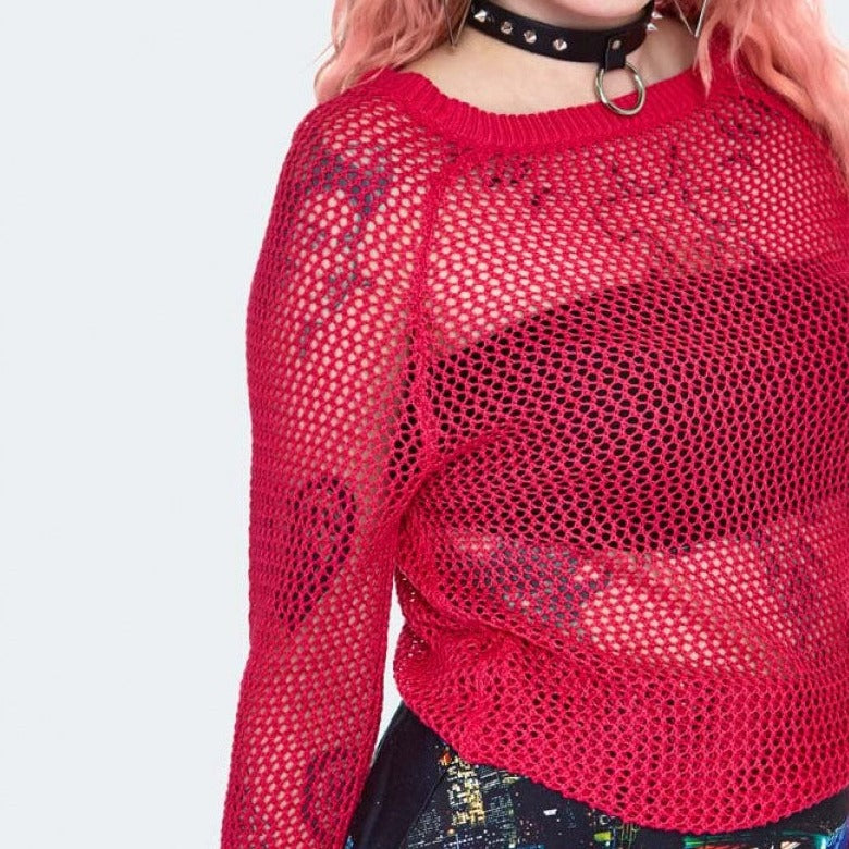 Pink Mesh Jumper