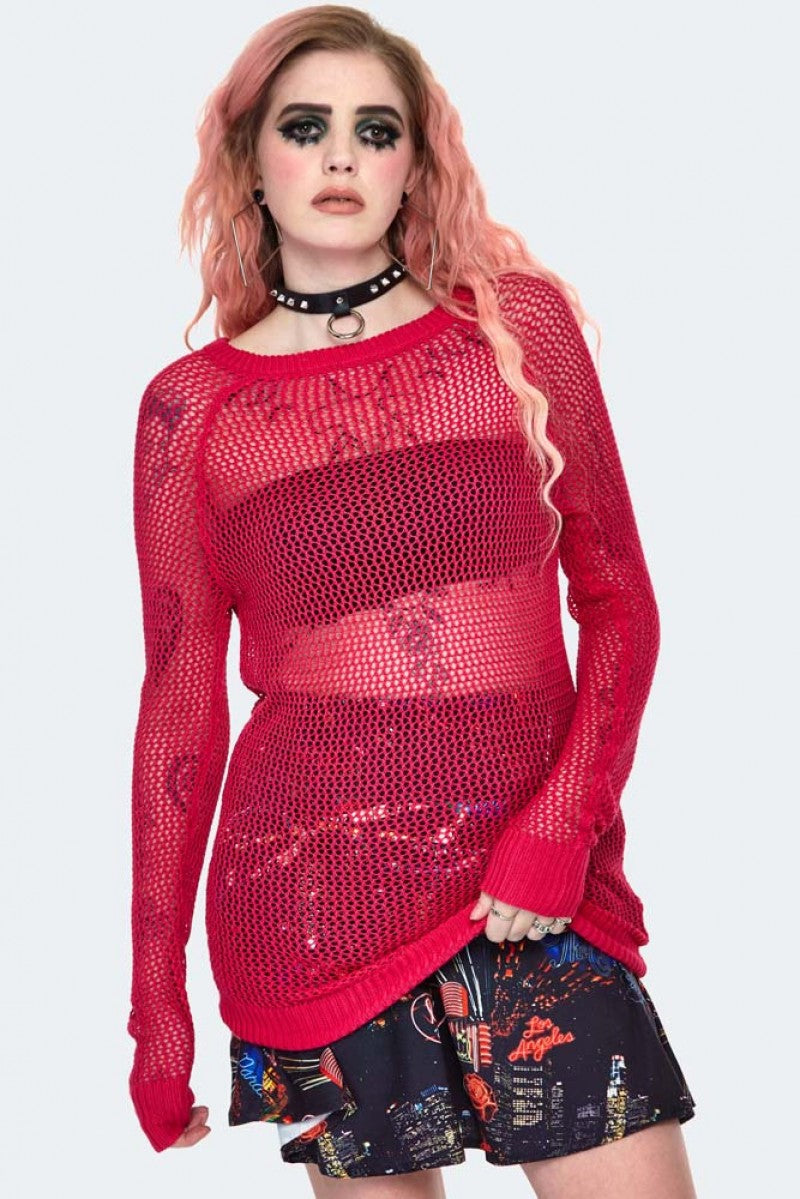 Pink Mesh Jumper